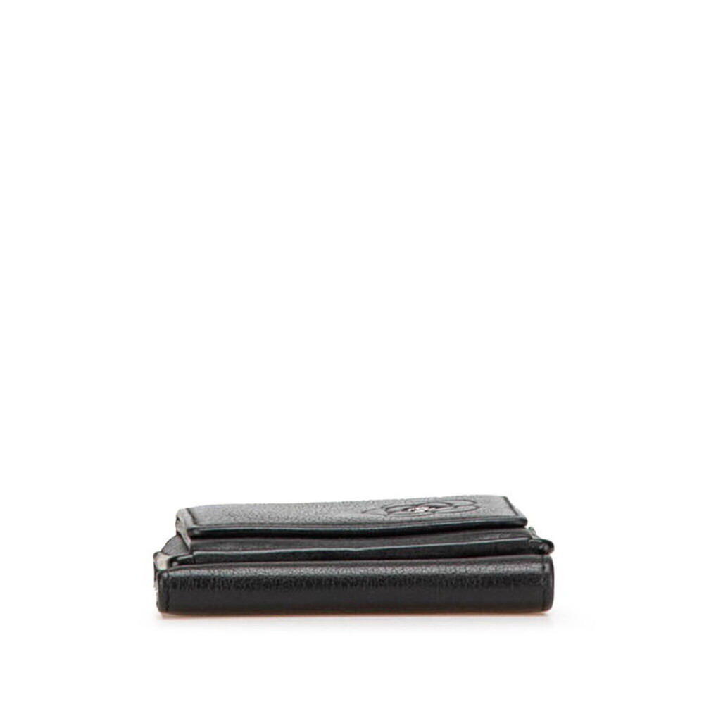 CHANEL Black Lambskin Leather Logo Wallet - Picture 3 of 10